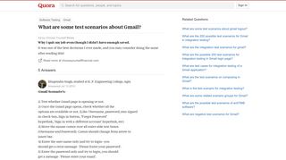 What are some test scenarios about Gmail? - Quora