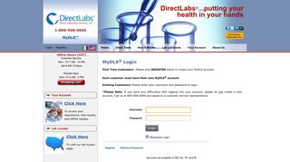 Login Page - Direct Labs
