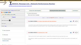 THWACK: Message List - Network Performance Monitor