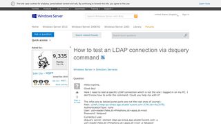 How to test an LDAP connection via dsquery command - Microsoft