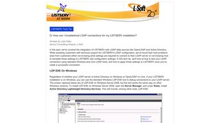 LISTSERV Tech Tip: How can I troubleshoot LDAP connections for my ...