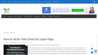 How to Write Test Cases for Login Page - W3lessons Programming Blog