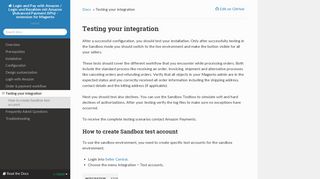 Testing your integration — Login and Pay with Amazon / Login und ...