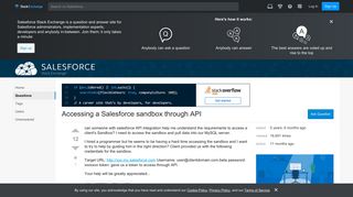 Accessing a Salesforce sandbox through API - Salesforce Stack Exchange