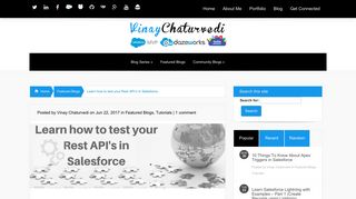 Learn how to test your Rest API's in Salesforce - Vinay Chaturvedi