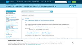 What is the difference between test.salesforce and login ...