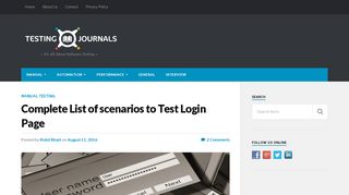 Complete List of scenarios to Test Login Page | Testing Journals