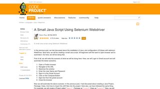 A Small Java Script Using Selenium Webdriver - CodeProject