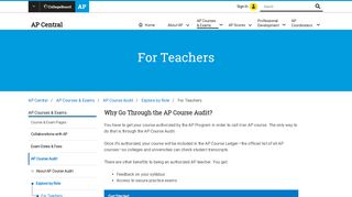 For Teachers – AP Course Audit | AP Central – The College Board