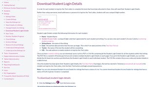 Download Student Login Details - Welcome to Testwise - Confluence