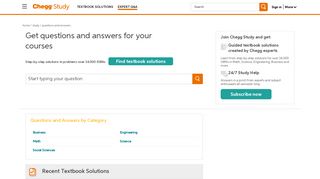 Chegg Study Questions and Answers | Chegg.com