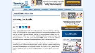 Nursing Test Banks | Oncology Nursing News