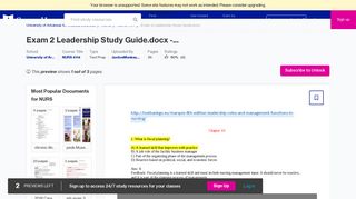 Exam 2 Leadership Study Guide.docx - http/testbankgo.eu/marquis ...