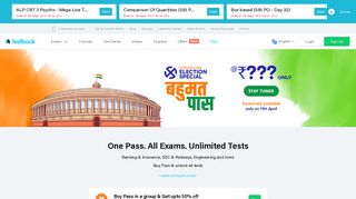 Buy Testbook Pass and Get Unlimited Test Series for All Govt Exams