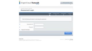 Assessment Login - Testcraft Valued Customer