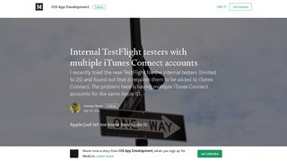 Internal TestFlight testers with multiple iTunes Connect accounts