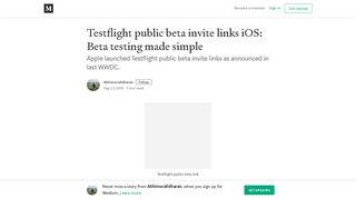 Testflight public beta invite links iOS: Beta testing made simple - Medium