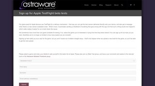 Astraware | Sign up for Apple TestFlight beta tests