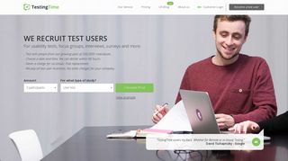 TestingTime: Recruit test users for qualitative and quantitative studies