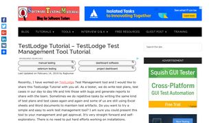 TestLodge Tutorial - TestLodge Test Management Tool Tutorial