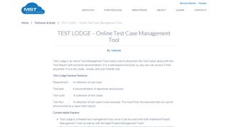 TEST LODGE – Online Test Case Management Tool - MST Solutions