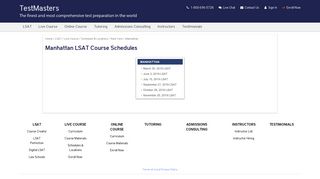 Manhattan LSAT Course Schedules - TestMasters