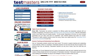 TestMasters Official Site: Professional Test Prep Since 1991