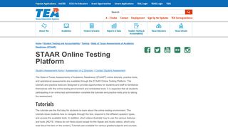 STAAR Online Testing Platform - Texas Education Agency