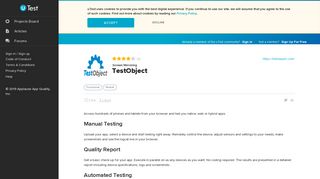 Software Testing Tool - TestObject - uTest