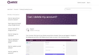 Can I delete my account? – Help Center