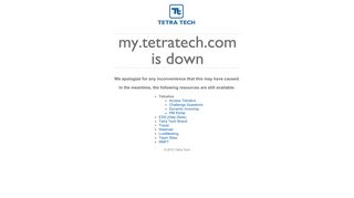 my.tetratech.com is currently unavailable