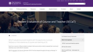 Student Evaluation of Course and Teacher (SECaT) - Institute for ...