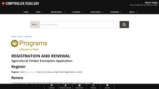 Registration and Renewal - Texas Comptroller - Texas.gov