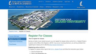Register For Classes Texas A&M University-Corpus Christi