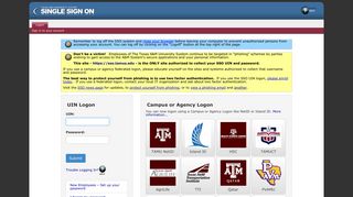 TAMU SSO login - The Texas A&M University System