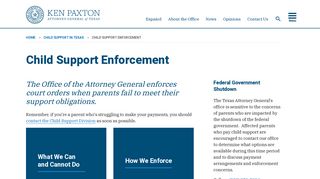 Child Support Enforcement - Texas Attorney General