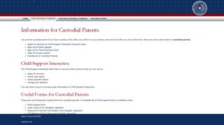 Information for Custodial Parents - Texas Child Support Resources