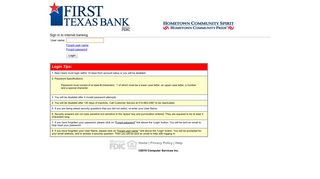 First Texas Bank - Georgetown - Online Banking - myebanking.net