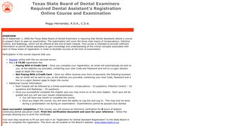 Dental Assistant Registration Online Course and Examination