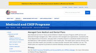 Medicaid and CHIP Programs | Texas Health and Human Services