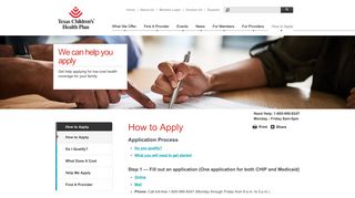 How to Apply | Texas Children's Health Plan