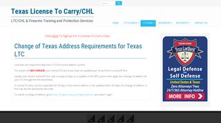 Change of Address - Texas License To Carry/CHL