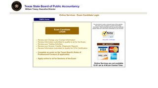 Exam Candidate Login - Texas State Board of Public Accountancy