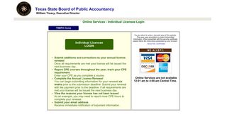 Individual Licensee Login - Texas State Board of Public Accountancy