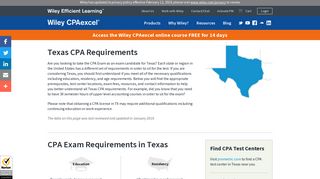 Texas CPA Requirements - Wiley CPAexcel - Wiley Efficient Learning