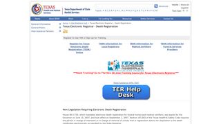 Texas Electronic Registrar - Death Registration - Texas Department of ...