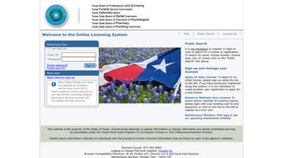 State of Texas Licensing System