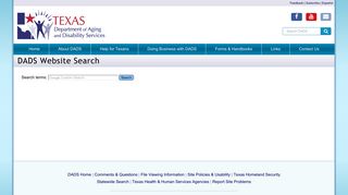 DADS Website Search - Texas Health and Human Services