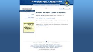 TxDPS - License ID Status - Texas DPS - Texas.gov