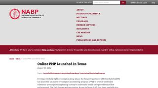 Online PMP Launched in Texas | National Association of Boards of ...